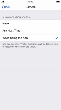 Press the required setting to turn the function on or off. Press the required setting to turn the function on or off.