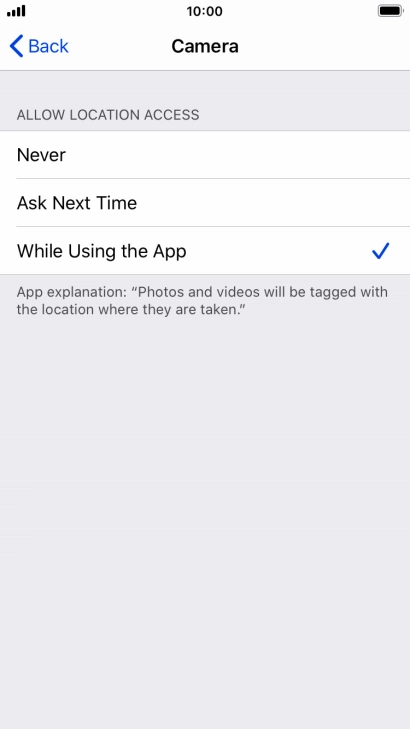 Press the required setting to turn the function on or off. Press the required setting to turn the function on or off.