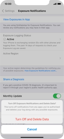 Press Turn Off and Delete Data.