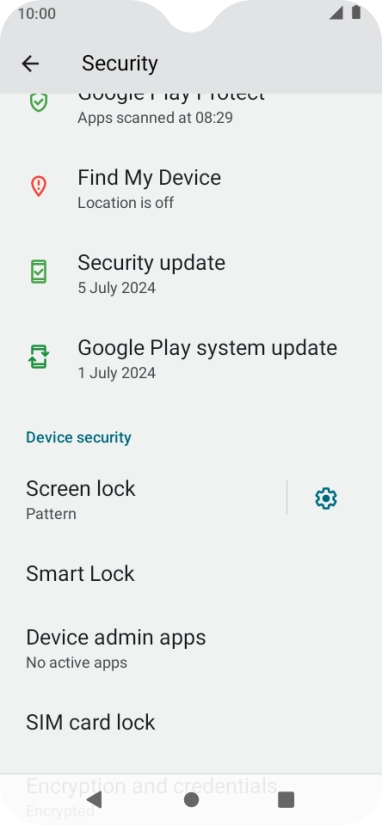 Press Screen lock and key in the current phone lock code.