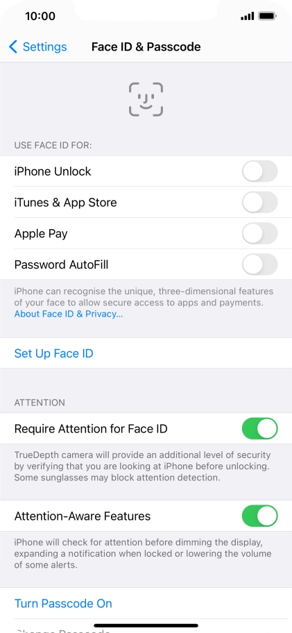 Press Set Up Face ID.