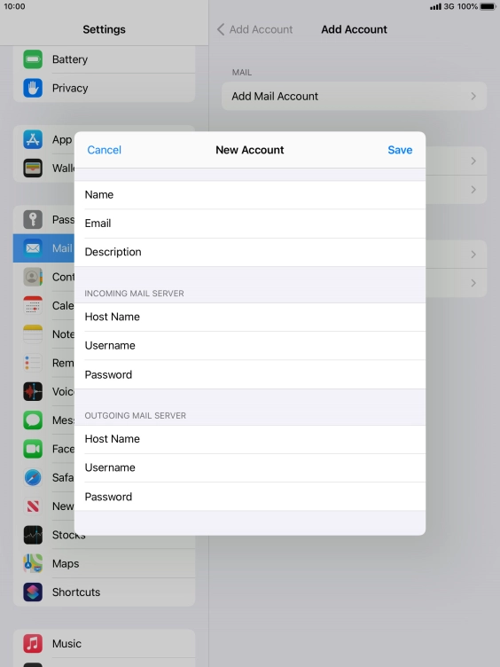 Press Save. Your email account has now been set up. To select more settings for incoming and outgoing server, proceed with the following steps.