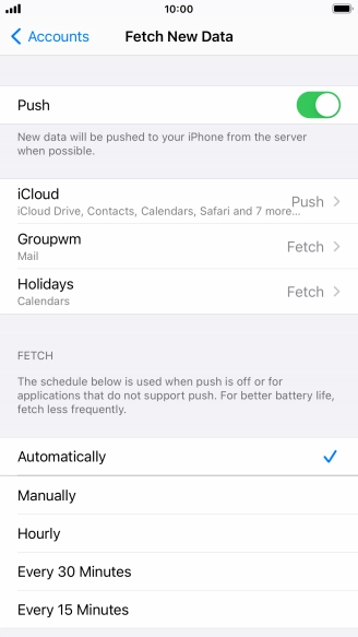Press the indicator next to 