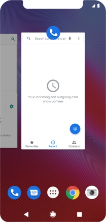 To end one running application, slide your finger upwards on the required application.