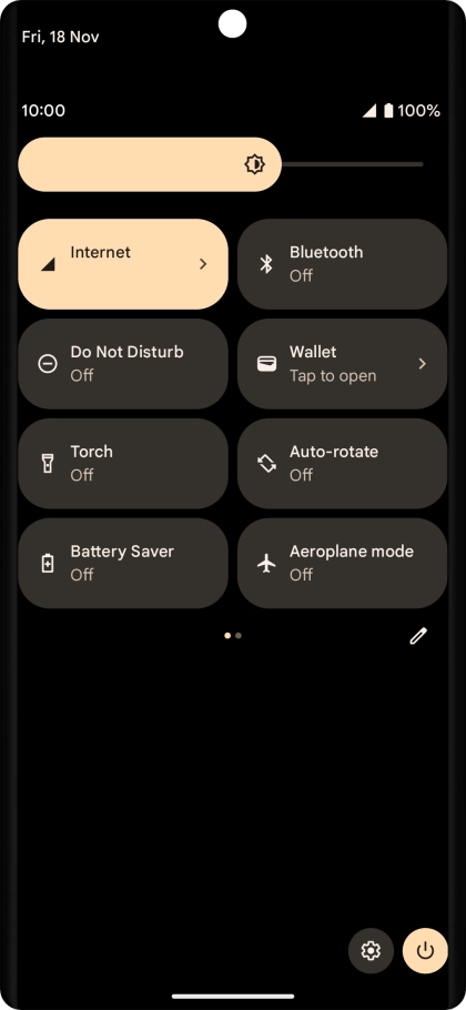 Press the settings icon.