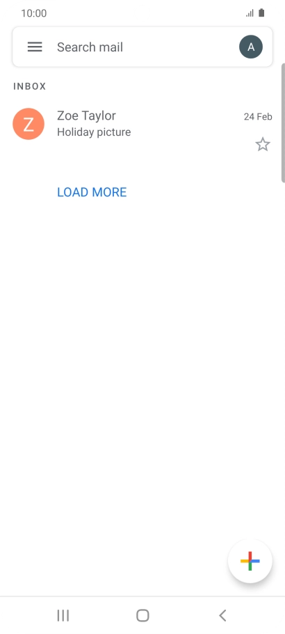 Press the email account icon.