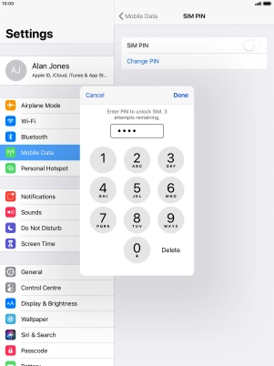 Key in your PIN and press Done.