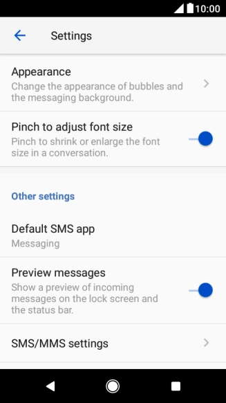 Press Default SMS app.
