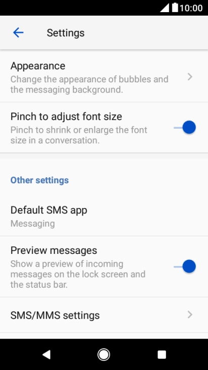 Press Default SMS app.