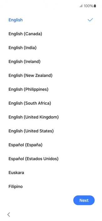 Press the required language.