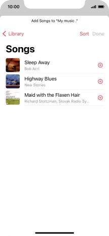 Go to the required category and press the required audio file.
