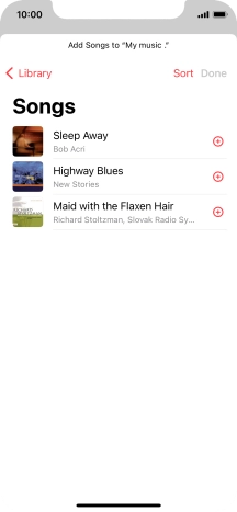 Go to the required category and press the required audio file.