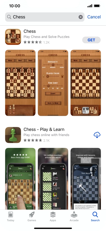 Press the required app.