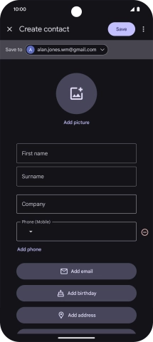 Press the address book drop down list.