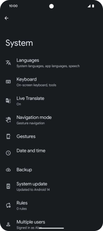 Press System update. If a new software version is available, it's displayed. Follow the instructions on the screen to update the phone software.