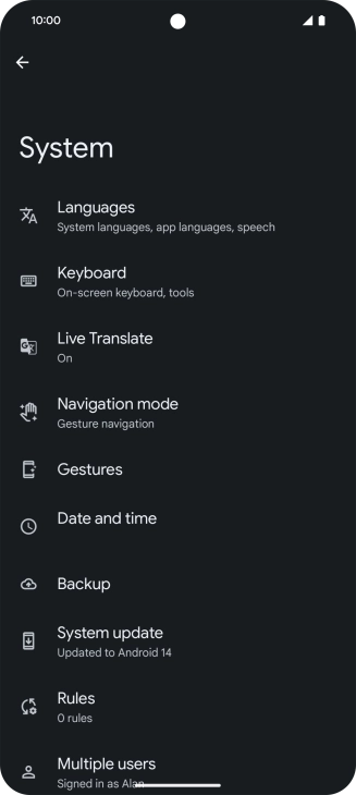 Press System update. If a new software version is available, it's displayed. Follow the instructions on the screen to update the phone software.