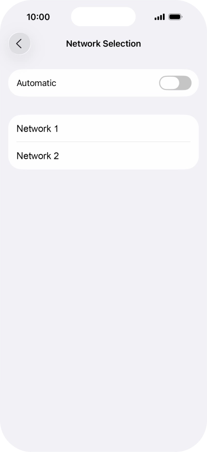 If you turn off the function, press the required network.