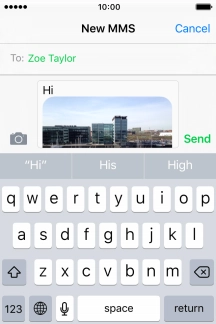 Press Send when you've written your picture message.