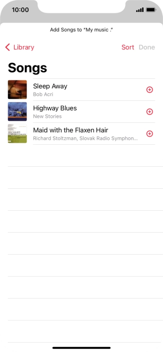 Go to the required category and press the required audio file.