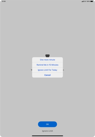 Press the required setting.