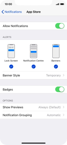 Press the indicator next to 