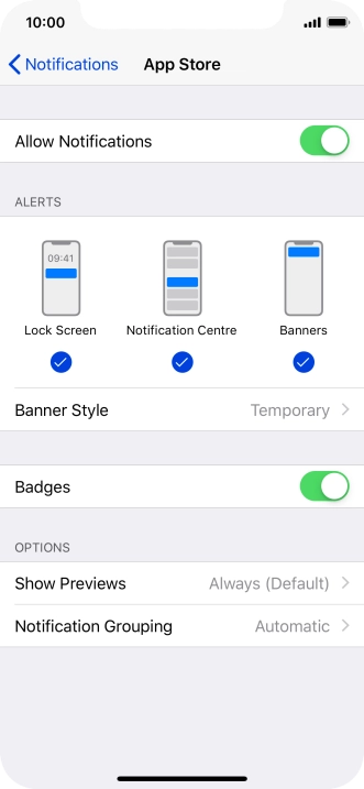 Press the indicator next to 