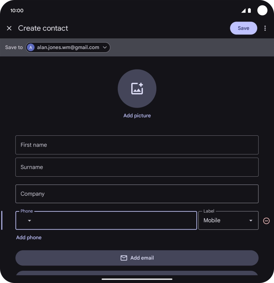 Press the address book drop down list.