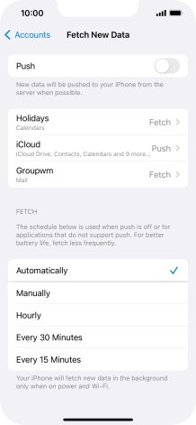 If you turn off the function, press the required setting.