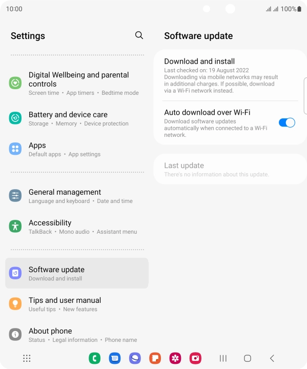 Press Download and install. If a new software version is available, it's displayed. Follow the instructions on the screen to update the phone software.