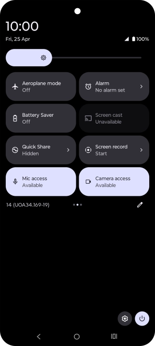 Press Aeroplane mode to turn the function on or off.
