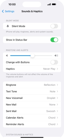 Press the indicator next to 