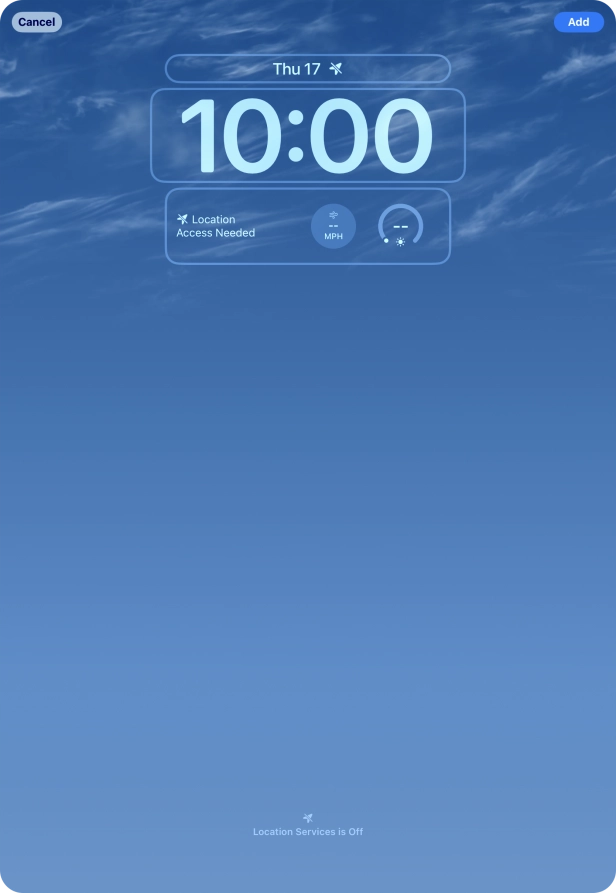 To customise the way the lock screen date is displayed, press the date widget and follow the instructions on the screen to select the required widget display mode.