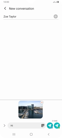 Press the send icon when you've finished your picture message.