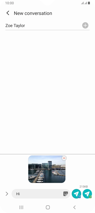 Press the send icon when you've finished your picture message.