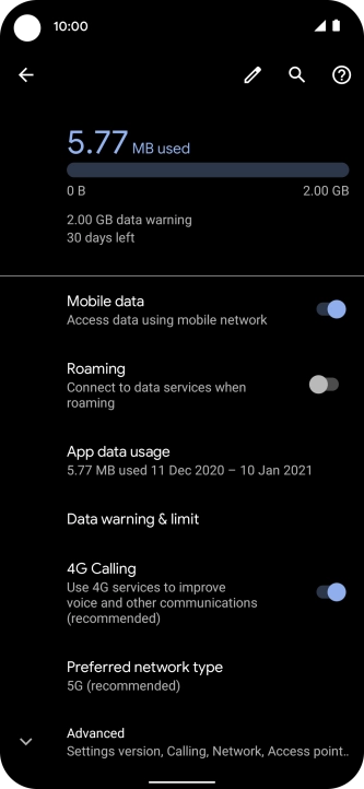 Press Preferred network type.