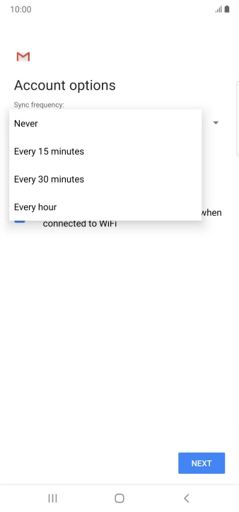Press the required setting.