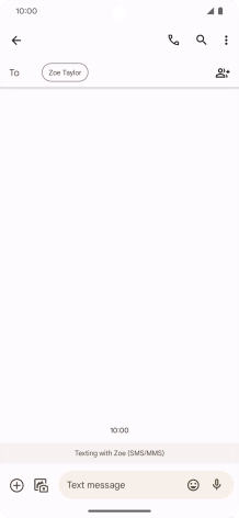 Press the text input field and write the text for your text message.