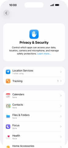 Press Location Services.