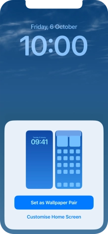 To use the same colour theme on the home screen, press Set as Wallpaper Pair.