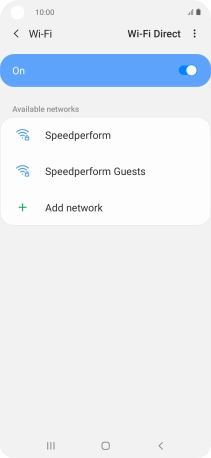 Press the required Wi-Fi network.