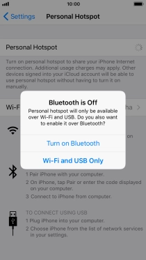 If Wi-Fi is turned on, press Wi-Fi and USB Only.