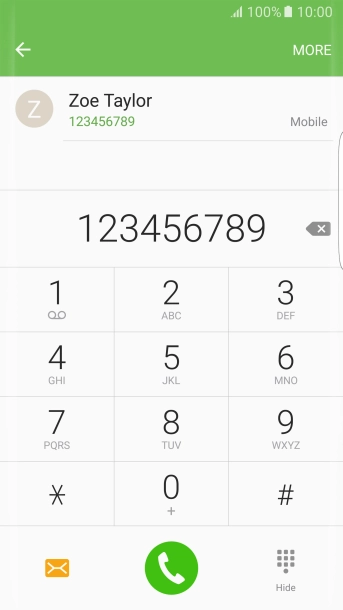 Key in the required number and press the call icon.