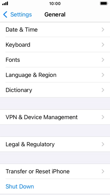 Press Transfer or Reset iPhone.