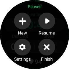 Press Finish to end an activity.