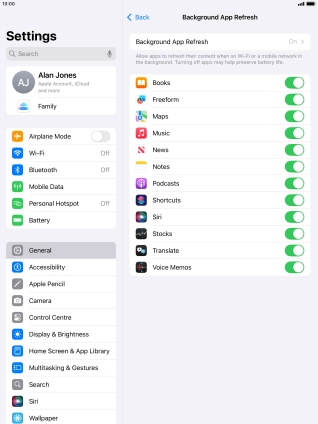 Press Background App Refresh. Press Background App Refresh.
