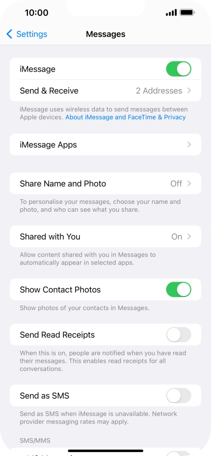Press the indicator next to 