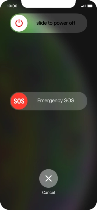 Press and drag the power off icon right.