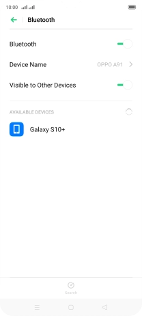 Press the required Bluetooth device and follow the instructions on the screen to pair the device with your phone.
