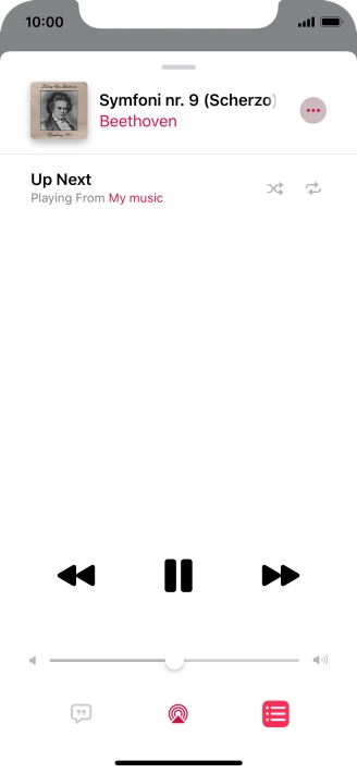 Press the shuffle icon to turn the function on or off.