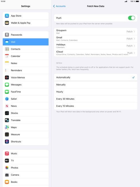 Press the indicator next to 